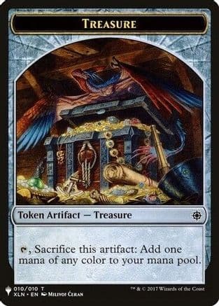 Treasure // Golem Double-sided Token |  (10 // 25) [The List Reprints]