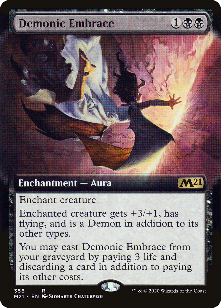 Demonic Embrace (Extended Art) [Core Set 2021] Foil