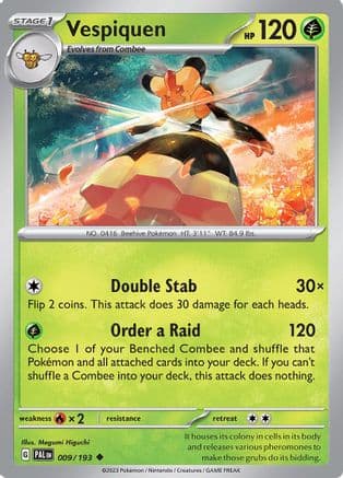 Vespiquen 009- SV02 Paldea Evolved Reverse Holofoil