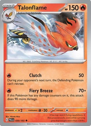 Talonflame 030- SV02 Paldea Evolved Reverse Holofoil