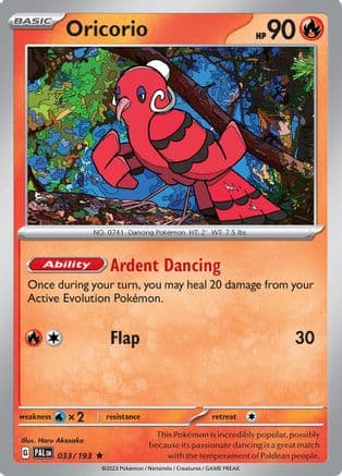 Oricorio 033- SV02 Paldea Evolved Holofoil