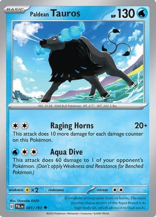Paldean Tauros 041/193  - Reverse Holofoil SV02 Paldea Evolved - Uncommon