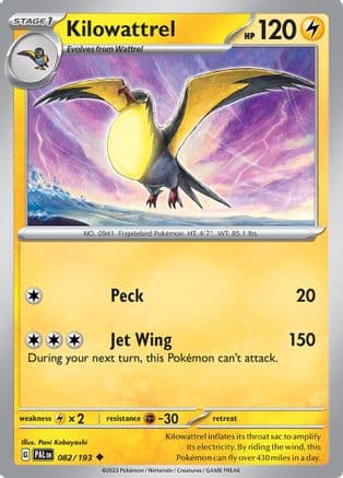 Kilowattrel 082- SV02 Paldea Evolved Reverse Holofoil
