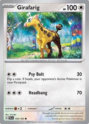 Girafarig 154- SV02 Paldea Evolved Reverse Holofoil