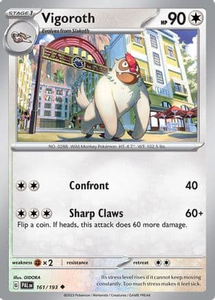 Vigoroth 161- SV02 Paldea Evolved Reverse Holofoil