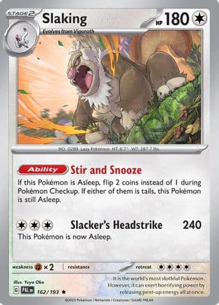 Slaking 162- SV02 Paldea Evolved Reverse Holofoil