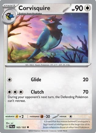 Corvisquire 165- SV02 Paldea Evolved Reverse Holofoil