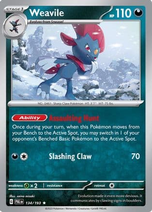 Weavile 134- SV02 Paldea Evolved Holofoil