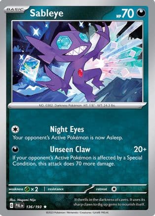 Sableye 136- SV02 Paldea Evolved Holofoil