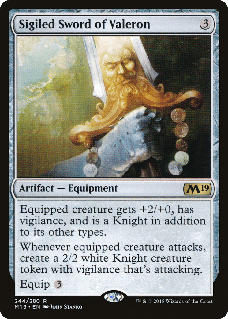 Sigiled Sword of Valeron [Core Set 2019] Foil