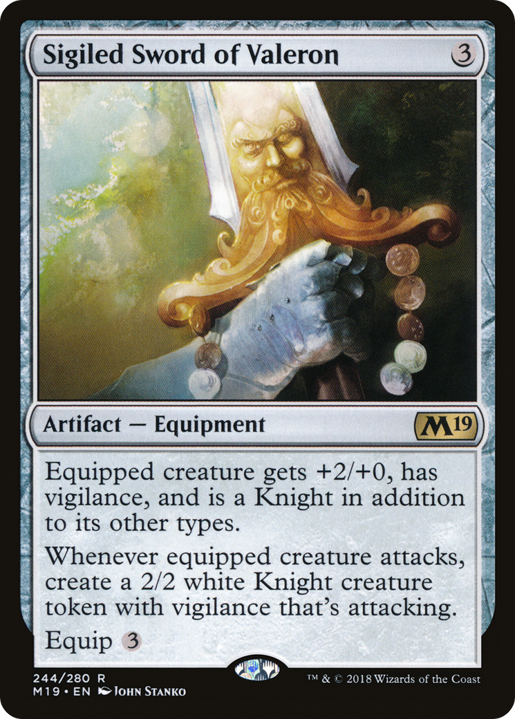 Sigiled Sword of Valeron [Core Set 2019] Foil