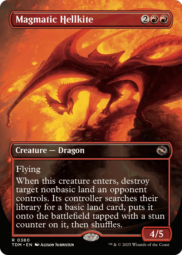 Magmatic Hellkite (Borderless) (380) [Tarkir: Dragonstorm]  Foil