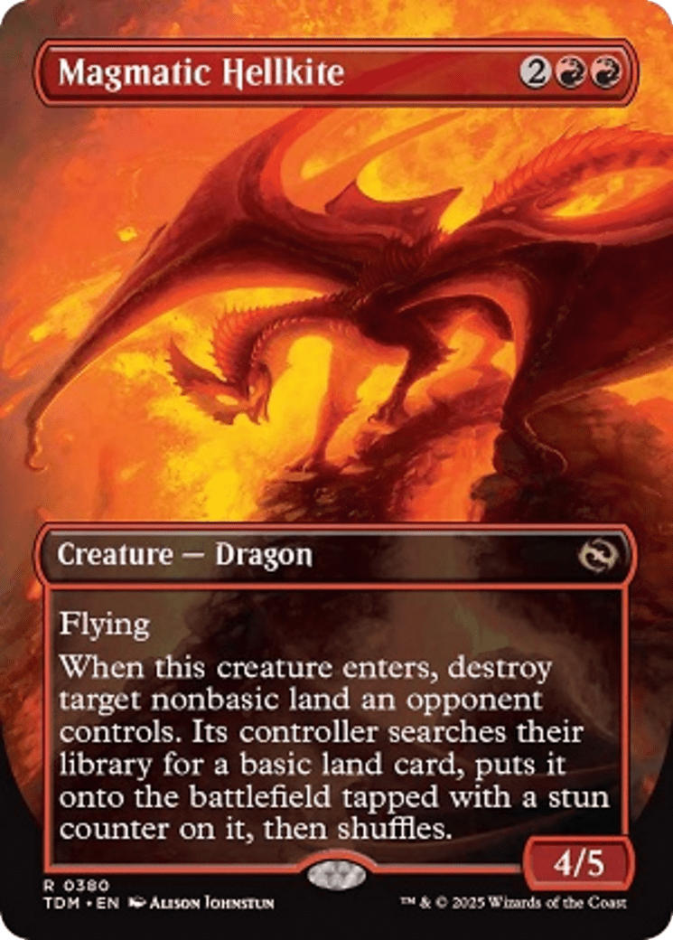Magmatic Hellkite (Borderless) (380) [Tarkir: Dragonstorm]  Foil