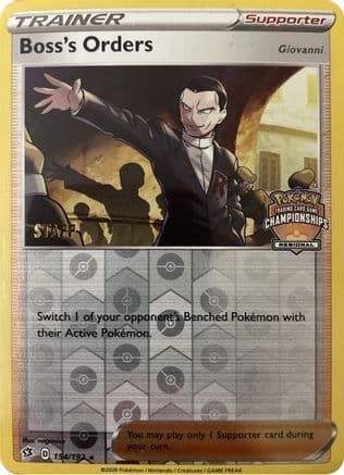 Boss's Orders (Regional Championships) [Staff] 154/192 - League & Championship Cards Reverse Holofoil