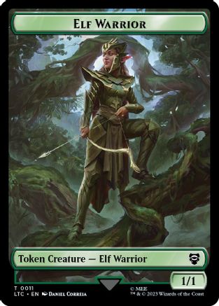 Elf Warrior // Bird (0006) Double-Sided Token |  (11 // 6) [Commander: The Lord of the Rings: Tales of Middle-earth]