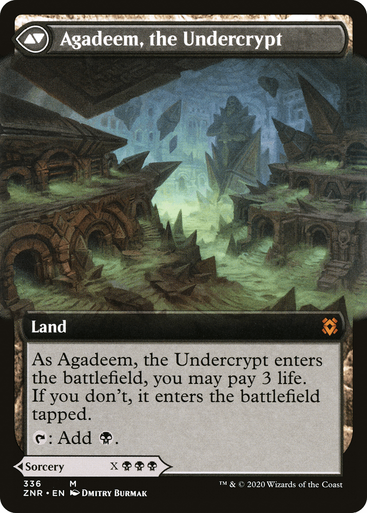 Agadeem's Awakening // Agadeem, the Undercrypt (ZNR-336) - Zendikar Rising: (Extended Art) Foil