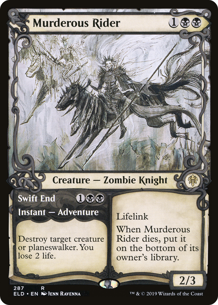 Murderous Rider // Swift End (Showcase) [Throne of Eldraine] Foil