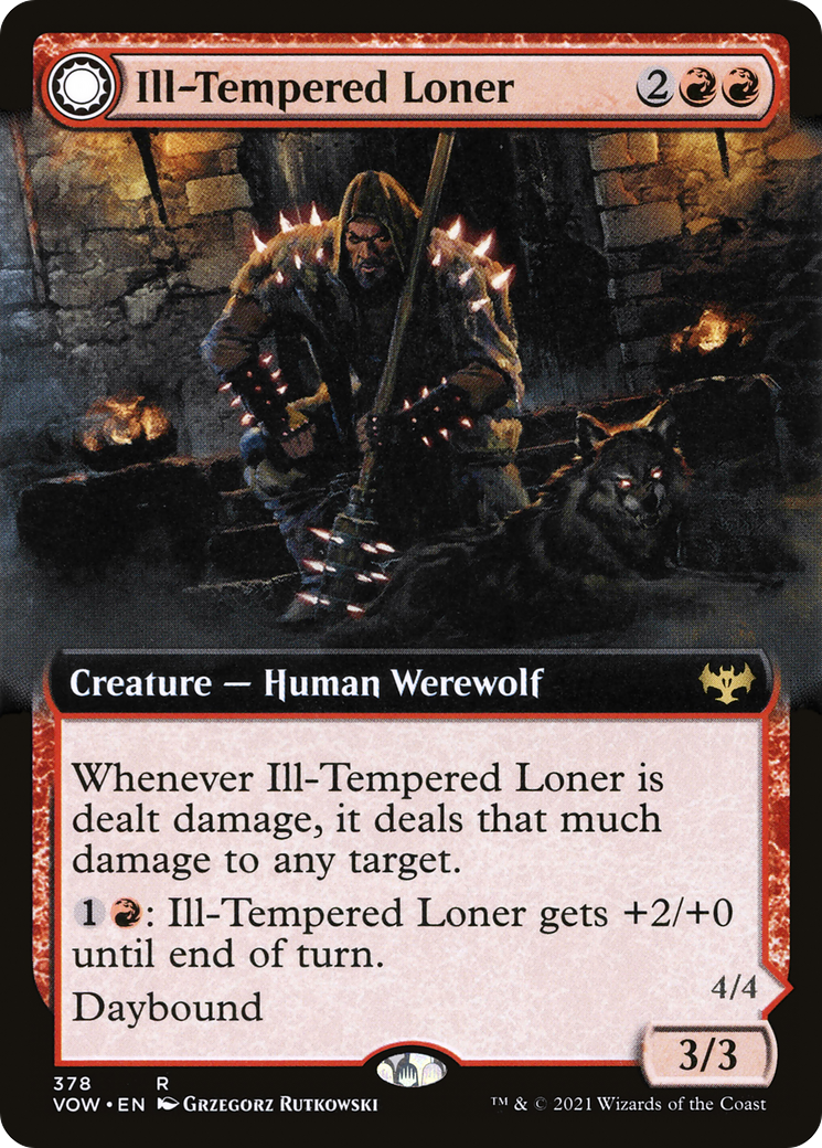 Ill-Tempered Loner // Howlpack Avenger (Extended Art) [Innistrad: Crimson Vow] Foil
