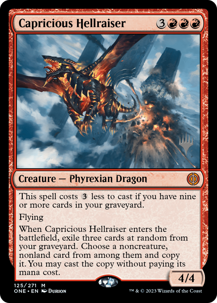 Capricious Hellraiser (Promo Pack) [Phyrexia: All Will Be One Promos] Foil