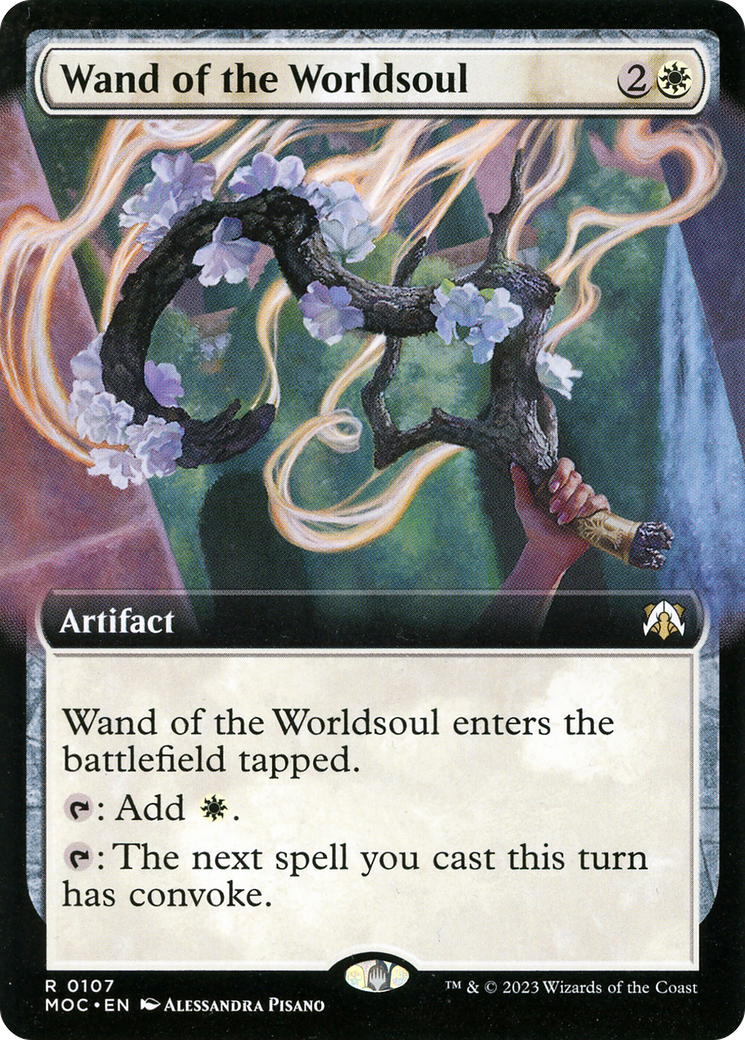 Wand of the Worldsoul (107) [March of the Machine Commander] : (Extended Art) Foil