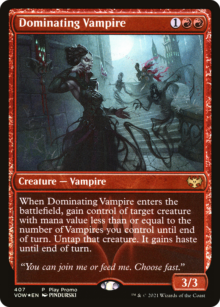 Dominating Vampire (Play Promo) [Innistrad: Crimson Vow Promos] Foil