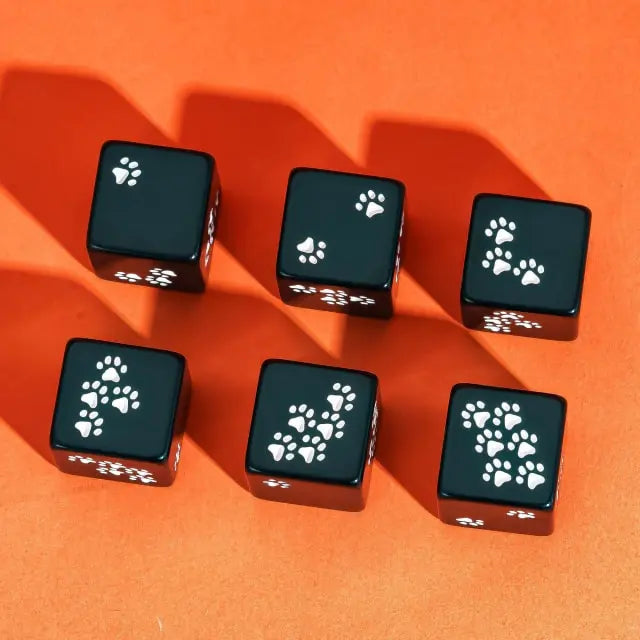 RPG Dice | Resin | Cat Pawprints | Black
