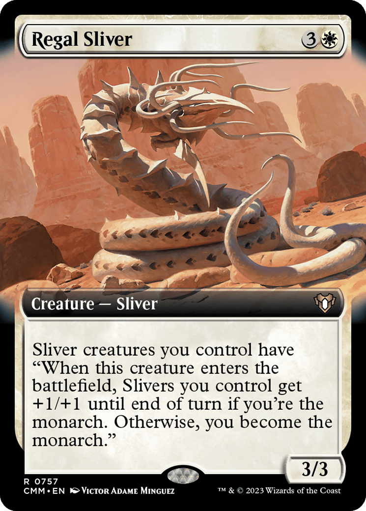 Regal Sliver (Extended Art) [Commander Masters] Foil