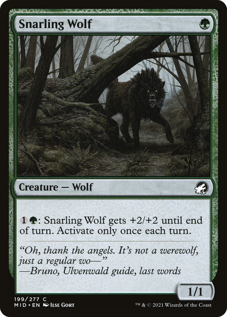 Snarling Wolf [Innistrad: Midnight Hunt] Foil