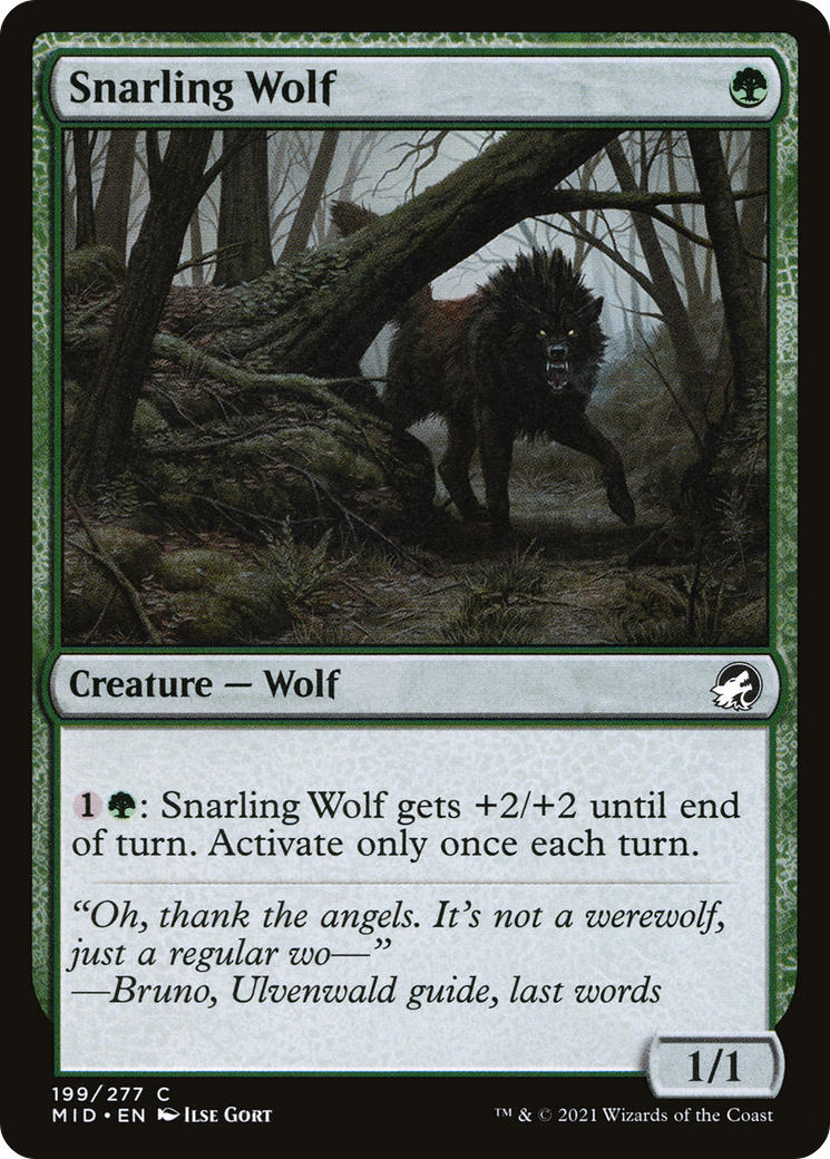 Snarling Wolf [Innistrad: Midnight Hunt] Foil