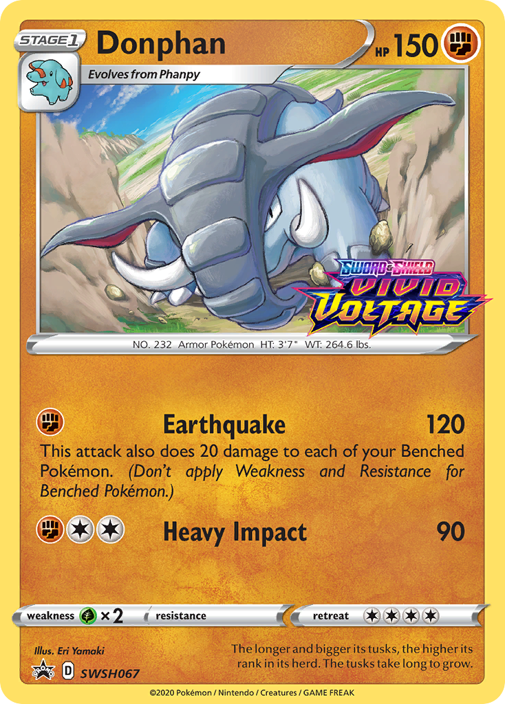 Donphan SWSH067 (Prerelease) SWSH067/307 - SWSH Sword & Shield Promo Cards Holofoil
