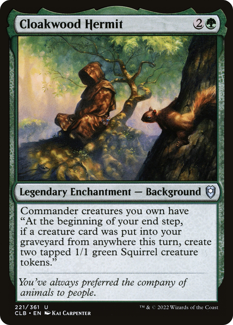 Cloakwood Hermit (CLB-221) - Commander Legends: Battle for Baldur's Gate Foil
