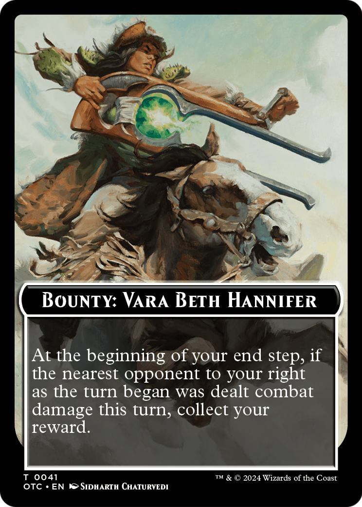 Bounty: Vara Beth Hannifer // Wanted! (TOTC-041) - Outlaws of Thunder Junction Commander Tokens Foil