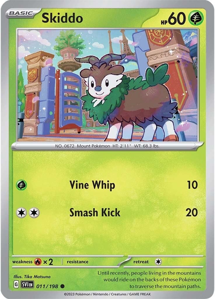 Skiddo 011- SV01 Scarlet & Violet Base Set Reverse Holofoil