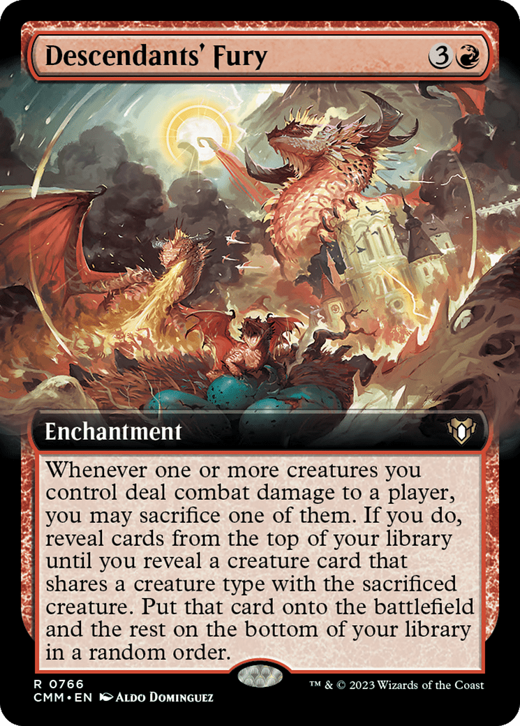 Descendants' Fury (Extended Art) [Commander Masters] Foil