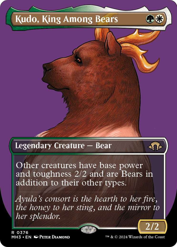 Kudo, King Among Bears (Borderless) [Modern Horizons 3] Foil