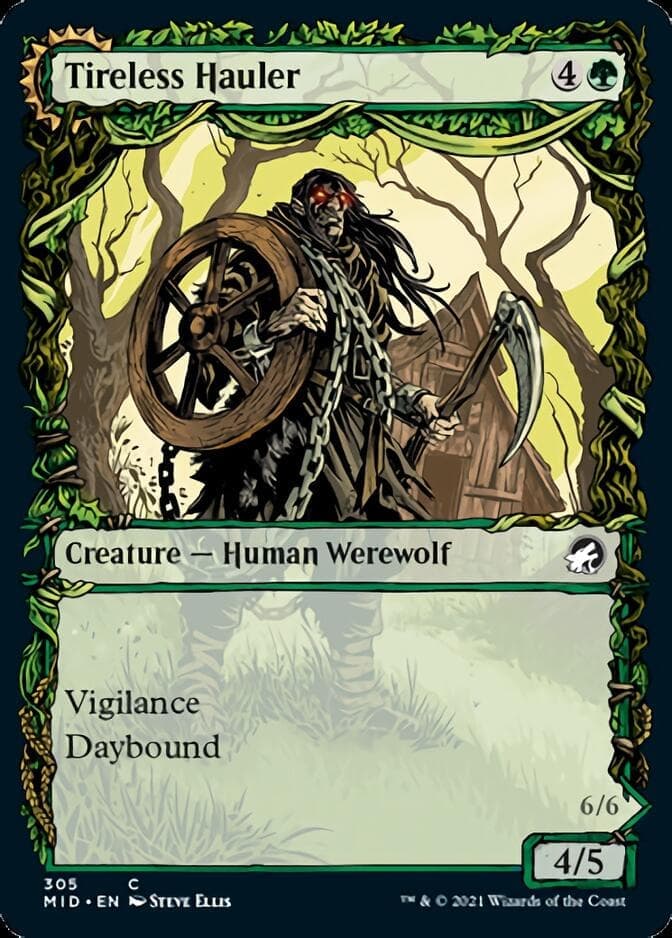 Tireless Hauler // Dire-Strain Brawler (Showcase Equinox) [Innistrad: Midnight Hunt] Foil