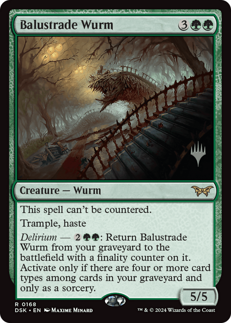 Balustrade Wurm [Duskmourn: House of Horror Promos] Foil