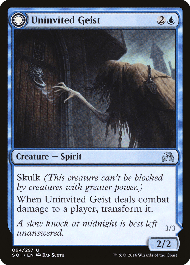 Uninvited Geist // Unimpeded Trespasser [Shadows over Innistrad] Foil