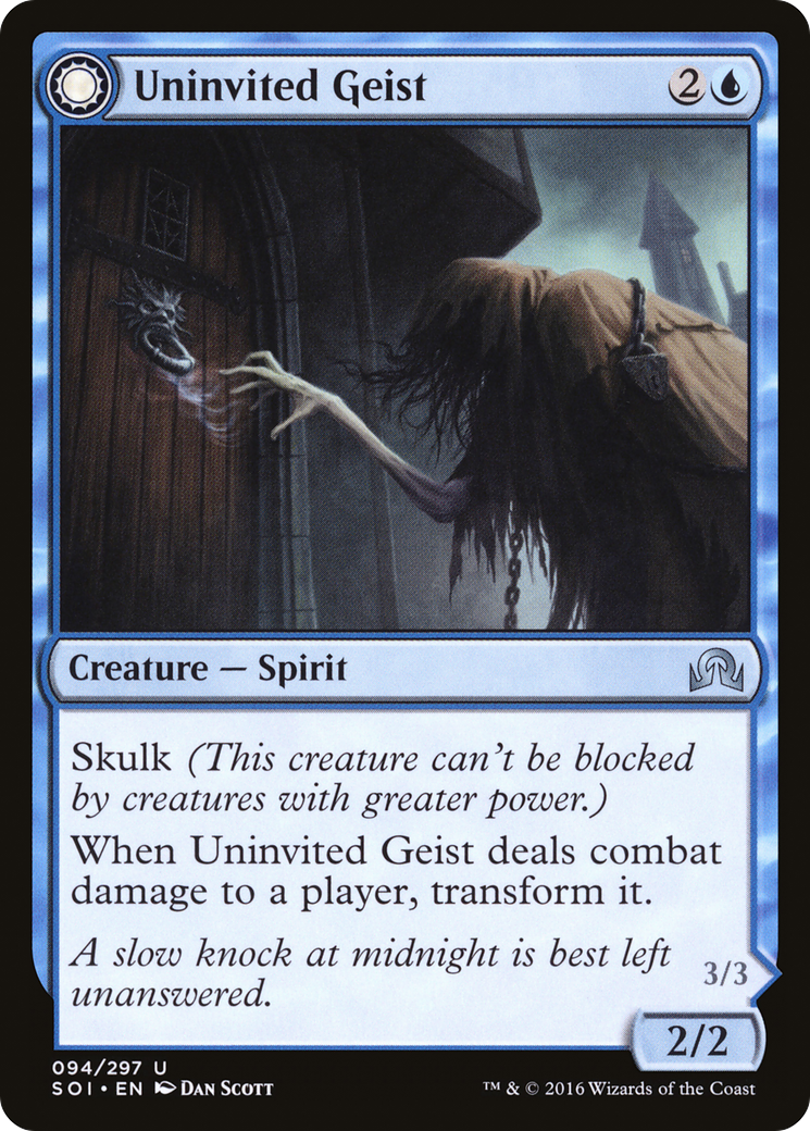 Uninvited Geist // Unimpeded Trespasser [Shadows over Innistrad] Foil