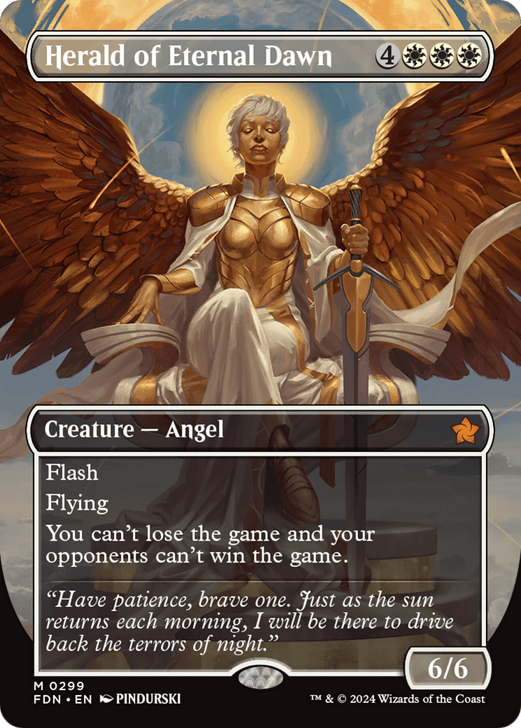 Herald of Eternal Dawn (FDN-299) - Foundations (Borderless) Foil