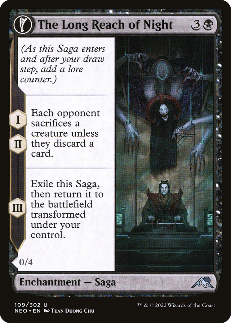The Long Reach of Night // Animus of Night's Reach [Kamigawa: Neon Dynasty] Foil