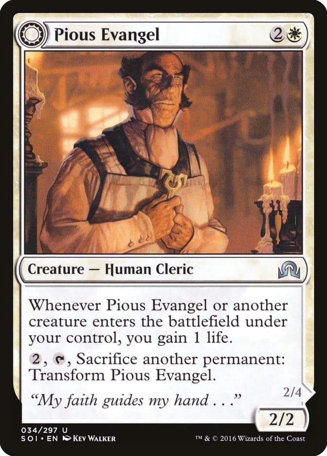 Pious Evangel // Wayward Disciple [Shadows over Innistrad] Foil
