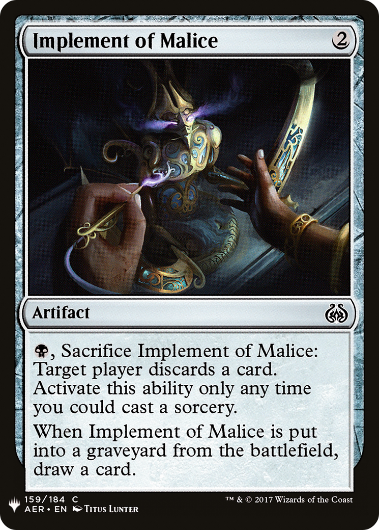 Implement of Malice |  (AER-159) [The List]