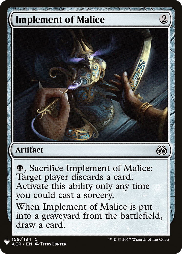 Implement of Malice |  (AER-159) [The List]
