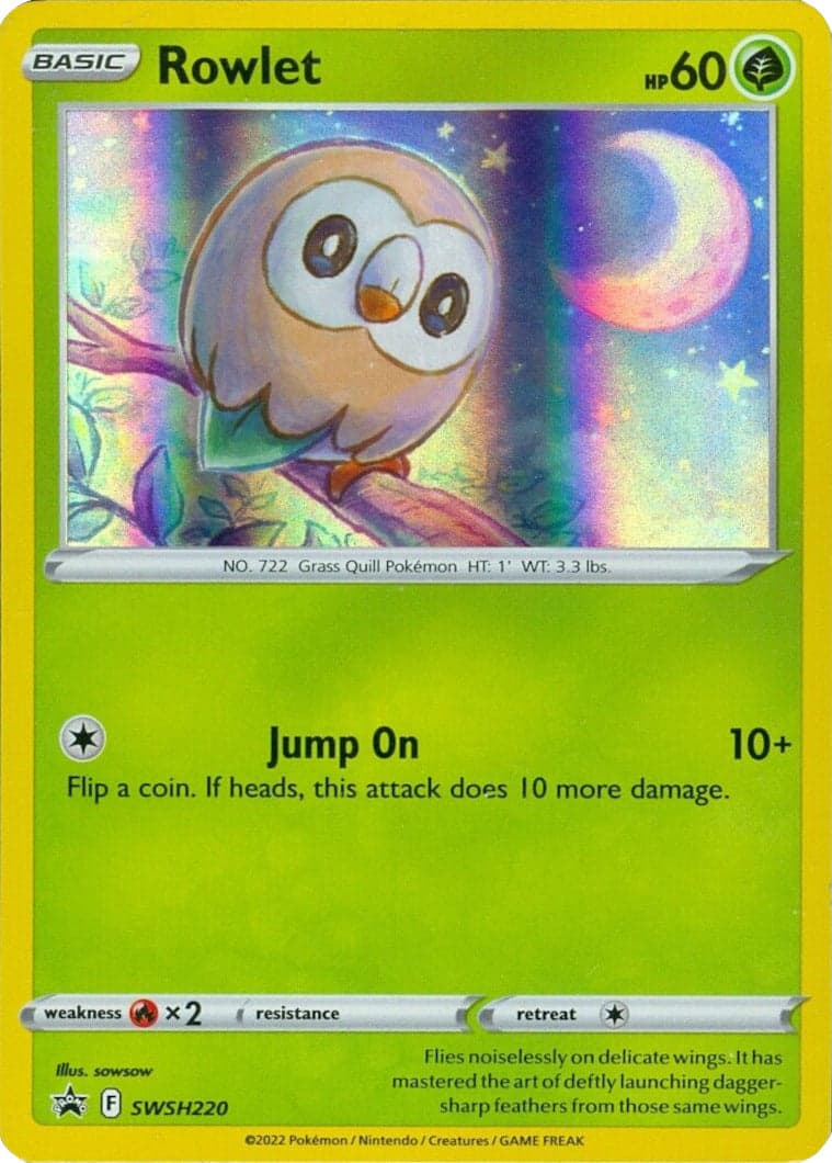 Rowlet (Cosmos Holo) SWSH220- Miscellaneous Cards & Products Holofoil