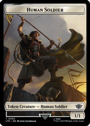 Human Soldier (0002) // Food (0009) Double-Sided Token |  Foil (2 // 9) [The Lord of the Rings: Tales of Middle-earth]