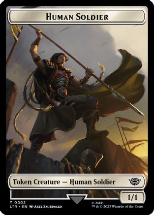 Human Soldier (0002) // Food (0011) Double-Sided Token |  Foil (2 // 11) [The Lord of the Rings: Tales of Middle-earth]