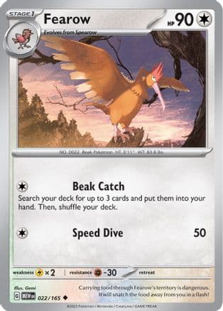 Fearow 022- SV Scarlet & Violet 151 Reverse Holofoil