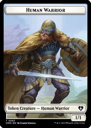 Human Warrior // Zombie Army Double-Sided Token |  (63 // 69) [Commander Masters]
