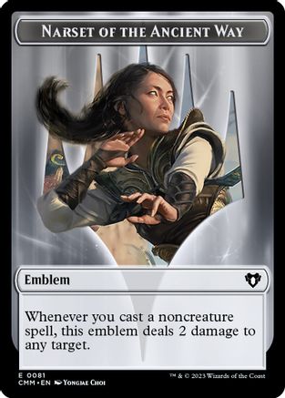 Emblem - Narset of the Ancient Way // Wizard Double-Sided Token |  (81 // 71) [Commander Masters]